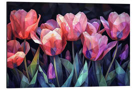 Magnettafel Amsterdamer Tulpen auf Schwarz