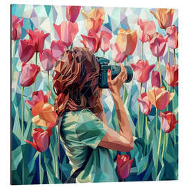 Aluminium print Tulip field in Amsterdam