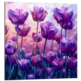 Aluminium print Purple tulips