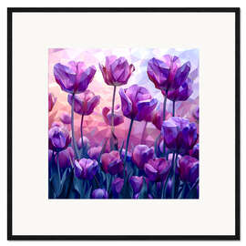 Stampa artistica con cornice Purple tulips