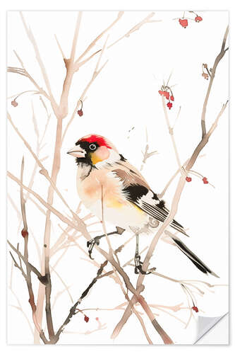 Muursticker Watercolour Goldfinch