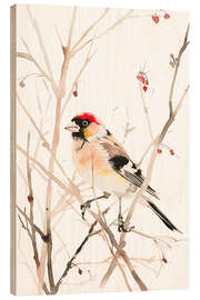 Obraz na drewnie Watercolour Goldfinch