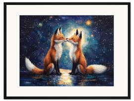 Gerahmter Kunstdruck Mitternachtskuss