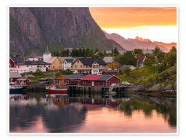 Wandbild Lofoten-Hafen, Norwegen - Assaf Frank