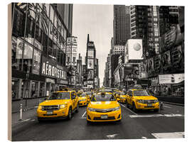 Tableau en bois Taxis on Broadway - Assaf Frank