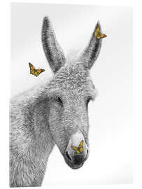 Akryylilasitaulu Donkey with butterfly - Valeriya Korenkova