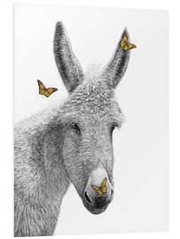 Hartschaumbild Esel mit Schmetterling - Valeriya Korenkova