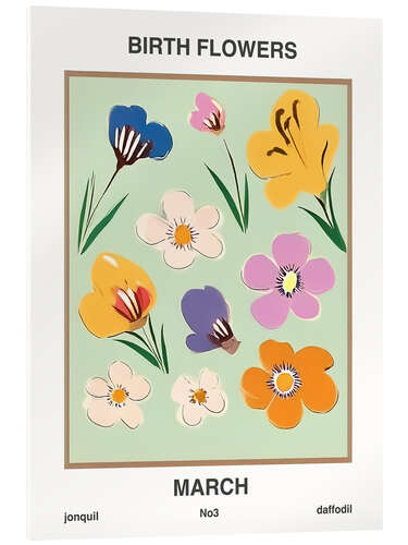 Acrylglasbild Geburtsblumen - März