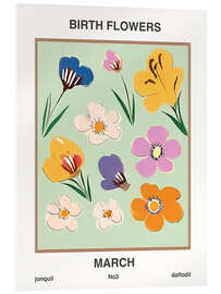 Acrylglasbild Geburtsblumen - März