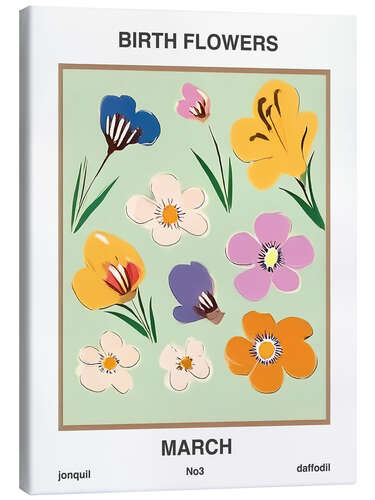 Lerretsbilde Birth Flowers - March