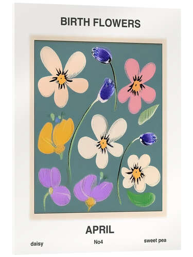 Acrylglasbild Geburtsblumen - April