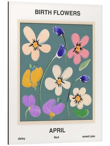 Cuadro de aluminio Flores de nacimiento - Abril