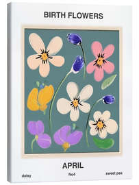 Canvas print Birth Flowers - April - Mantika Studio