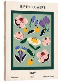 Cuadro de madera Birth Flowers - May