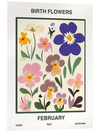 Acrylglasbild Geburtsblumen - Februar - Mantika Studio