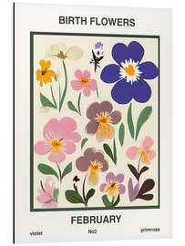 Tableau en aluminium Birth Flowers - February - Mantika Studio