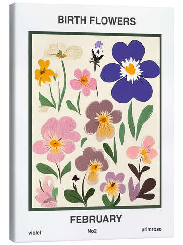 Lerretsbilde Birth Flowers - February