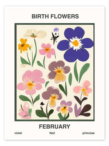 Poster Birth Flowers - February