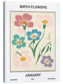 Canvas print Birth Flowers - January - Mantika Studio