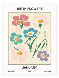 Tavla Birth Flowers - January - Mantika Studio