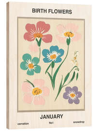 Cuadro de madera Birth Flowers - January - Mantika Studio