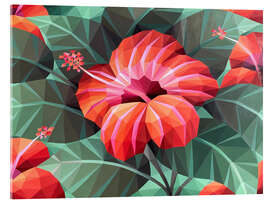 Acrylglasbild Orange Hibiskus - Maria Tuzhilkina