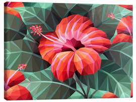 Leinwandbild Orange Hibiskus - Maria Tuzhilkina