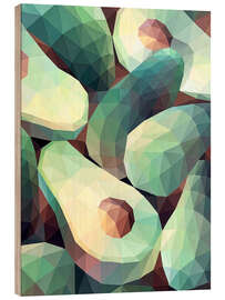 Wood print Avocado Love