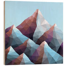 Wood print Blue Mountains