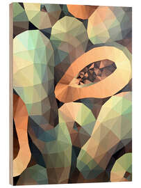 Holzbild Frische Papaya