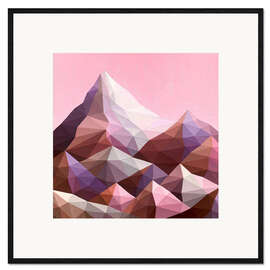 Gerahmter Kunstdruck Sonnenuntergang in den Bergen