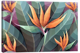 Lienzo Tropical Strelitzia and leaves - Maria Tuzhilkina