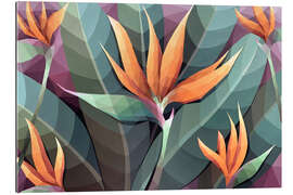 Gallery Print Tropische Strelitzie und Blätter