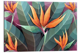 Magnettafel Tropische Strelitzie und Blätter