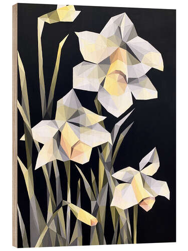 Wood print White Darcissus