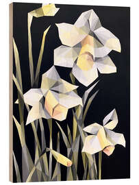 Wood print White Darcissus