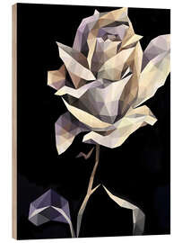 Cuadro de madera White Rose on Black