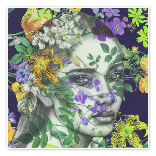 Poster Bright Bloom in Purple