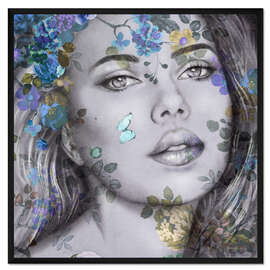 Gerahmter Kunstdruck Blaue Blüte