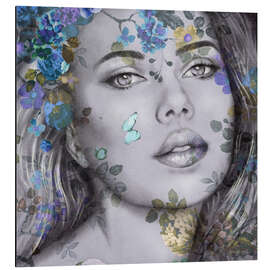 Magnettafel Blaue Blüte