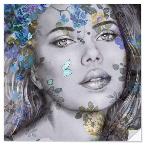 Naklejka na ścianę Blue Blossom
