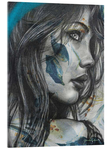 Acrylglasbild A distant view in blue
