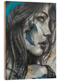 Wood print A distant view in blue - Sis Gardner