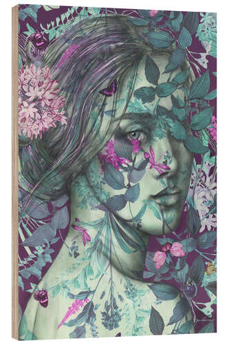 Wood print Finding flowers