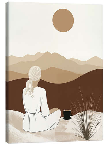 Tableau sur toile Boho sunrise with coffee