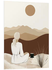 Hartschaumbild Boho Sonnenaufgang mit Kaffee