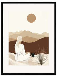 Gerahmter Kunstdruck Boho Sonnenaufgang mit Kaffee