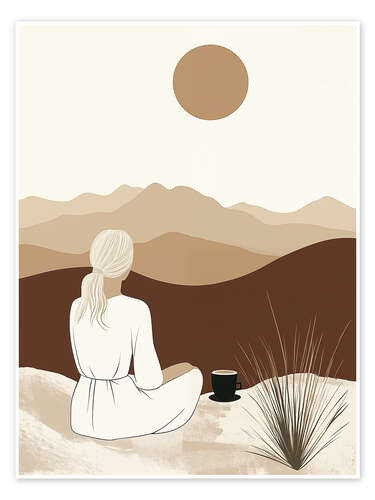 Poster Boho sunrise with coffee