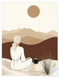 Wandsticker Boho Sonnenaufgang mit Kaffee
