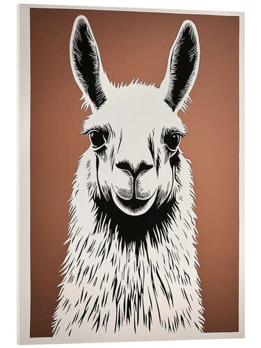 Acrylglas print Lama Portrait in Brown